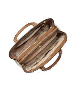 Alternative view of MK Camille Large Logo and Leather Satchel